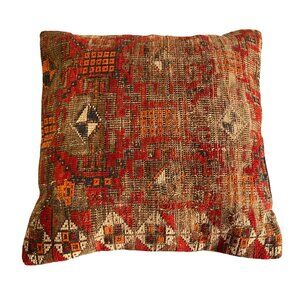 Vintage Moroccan Style Kilim Cushion Throw Pillow Bohemian Modern Down Filled